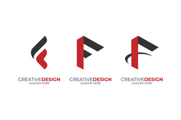vector F Letter minimalist business company Logo Design Free Icon 