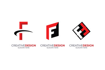 vector F Letter minimalist business company Logo Design Free Icon 