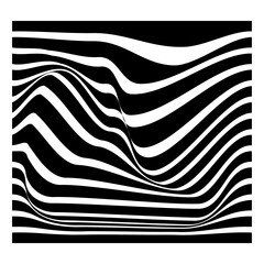 Psychedelic vector background with black waves distortion