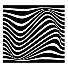 Psychedelic vector background with black waves distortion