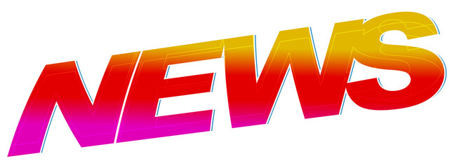 News concept, creative text design, isolated on white background