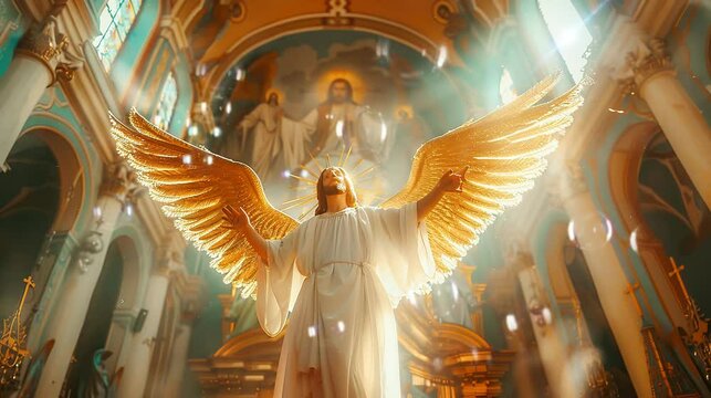 The very noble and merciful God Jesus is longed for by all his people on earth. seamless looping time-lapse virtual 4k video Animation Background.