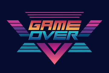 Neon-lit Game Over sign evokes 80s arcade nostalgia