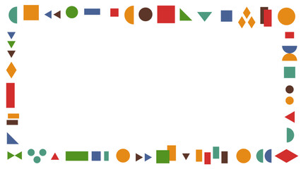 カラフルなかわいい積み木のイメージの幾何学のフレーム 16:9