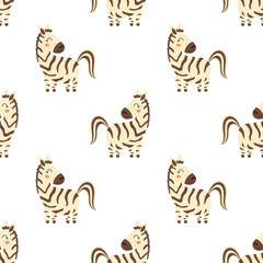 Obraz premium seamless pattern with cartoon zebra