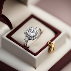 engagment ring in the box high resolution image