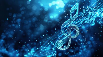 Wallpaper for music It has a watery blue note