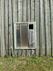 old wooden window, close-up of a wooden window