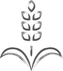 野菜筆書き単品イラスト　稲