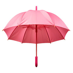 Open a pink umbrella isolated on transparent background generative ai, cut out, or clipping path.