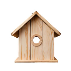 Obraz na płótnie Canvas Wooden birdhouse isolated on transparent background generative ai, cut out, or clipping path.