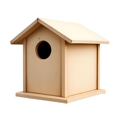 Wooden birdhouse isolated on transparent background generative ai, cut out, or clipping path.