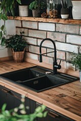 Kitchen set with sink in minimalism style