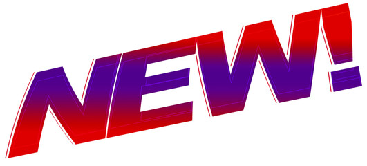 New concept, creative text design, isolated on white background