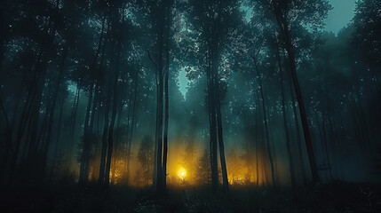 rays of light through the forest