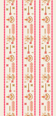 Textile Design and Digital Motif and Borders