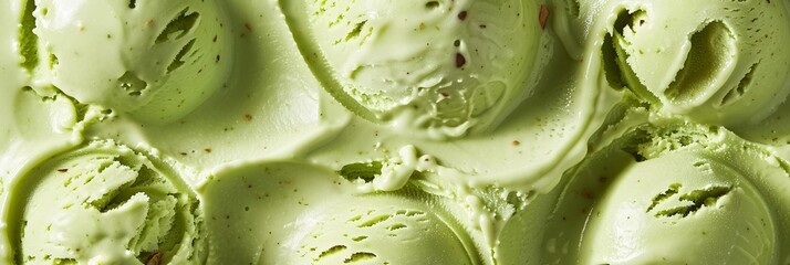 Obraz premium Immerse yourself in the vibrant green hues of pistachio ice cream, its creamy texture inviting
