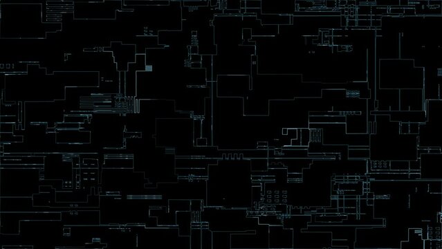 Abstract digital background. Futuristic abstract defocus data matrix. Big data visualization. Futuristic science background made of dots. 4k animation