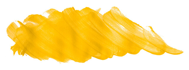 Shiny yellow brush watercolor painting isolated on transparent background. watercolor png