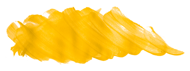 Shiny yellow brush watercolor painting isolated on transparent background. watercolor png