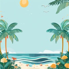Minimalist Summer Travel Theme with Beach Pattern


