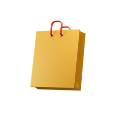 yellow shopping bag 3d icon