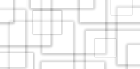 Abstract white and grey geometric overlapping square pattern, design of technology background with shadow. Cover or splash template for web design and site decoration.