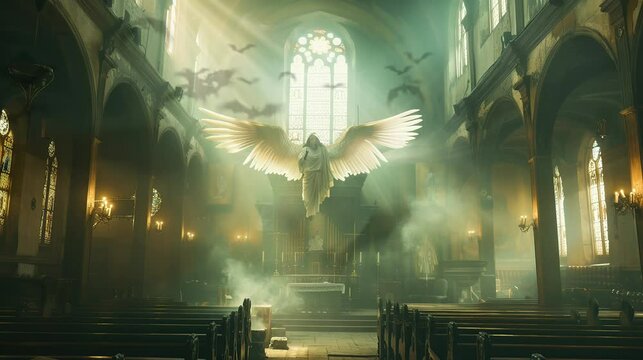 Lord Jesus is noble and merciful to his people. seamless looping time-lapse virtual 4K video Animation Background.