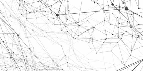 Fototapeta premium Abstract digital background of points and lines. Technology abstracts white digital background. abstract connecting dots and lines. Connection science background Grey Mesh. Vector illustration.
