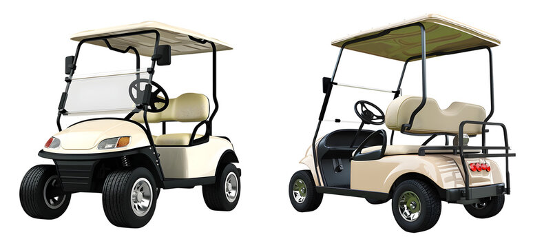 golf cart front and back isolated png transparent background