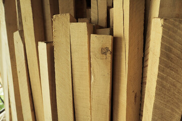 Wooden planks background, close up, selective focus.