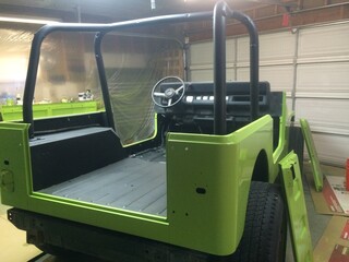 Fun DIY Lime Green Paint Job, Back of 1990s 4x4 Vehicle  © Angela