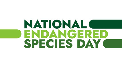 National Endangered Species Day colorful text on a white background great for wishing and celebrating national endangered species day in may