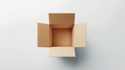 cardboard box isolated on white background realistic