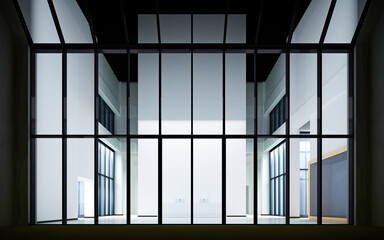 window in a building 3d render