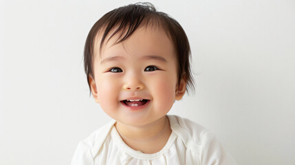 Cute smiling adorable asian baby boy. Beauty, studio, portrait, little.