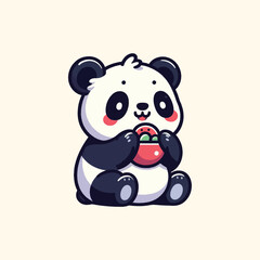 Naklejka premium Vector panda isolated illustration