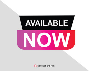 Obraz premium Available now button for promotion