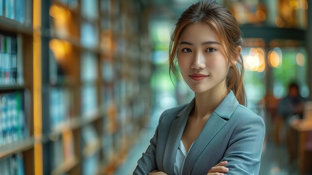 Asia businesswoman with arms crossed
