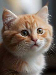 Obraz premium Tabby Ginger Cat Animal Realistic Photo Illustration Art 