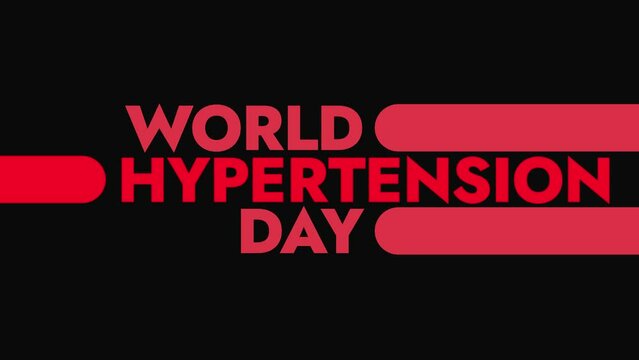 World Hypertension Day colorful motion graphics seamlessly loopable text animation on a white background great for awareness about world hypertension day in may