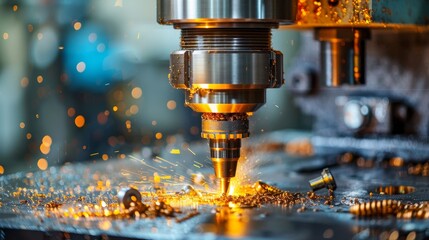 Precision milling machine in operation - industrial elegance and precision craftsmanship showcase
