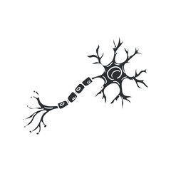 Neuron Icon Silhouette Illustration. human Body Vector Graphic Pictogram Symbol Clip Art. Doodle Sketch Black Sign.