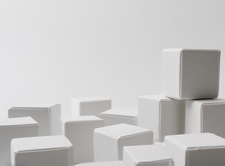 White cubes modern wallpaper