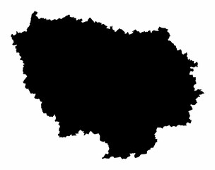 Obraz premium Ile-de-France silhouette map