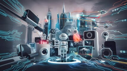 Tech Savvy Immersive Digital Background for AI, Data, Audio, Graphics, and Beyond