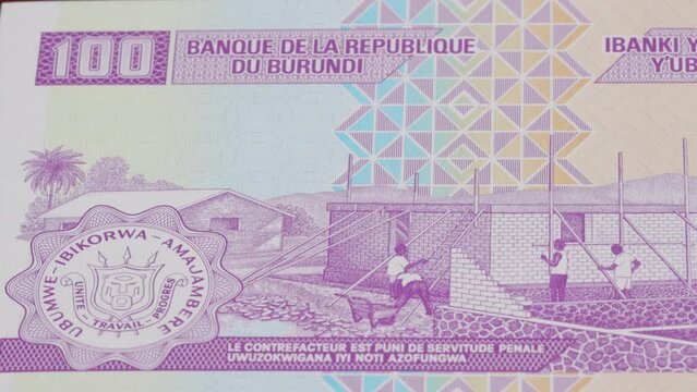 100 Burundian Burundi francs national currency money legal tender banknote 2
