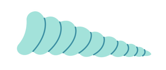 Hand drawn Wentletrap Seashell. Modern flat style seashell illustration. Souvenir seashell isolated on white background. Vector illustration