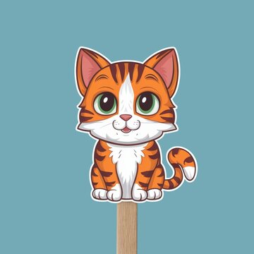 Cat staker white background 