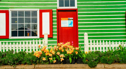 dutch house with flowers